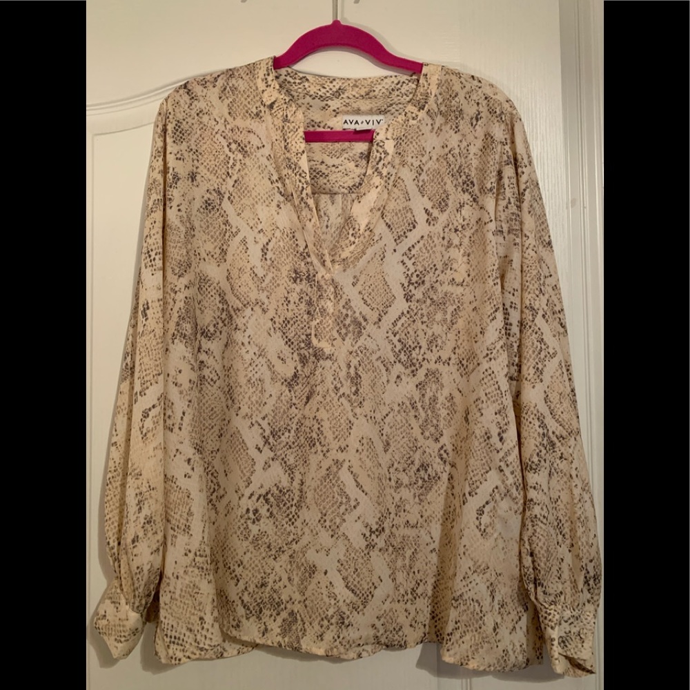 Pink/Nudes Snake Skin Blouse